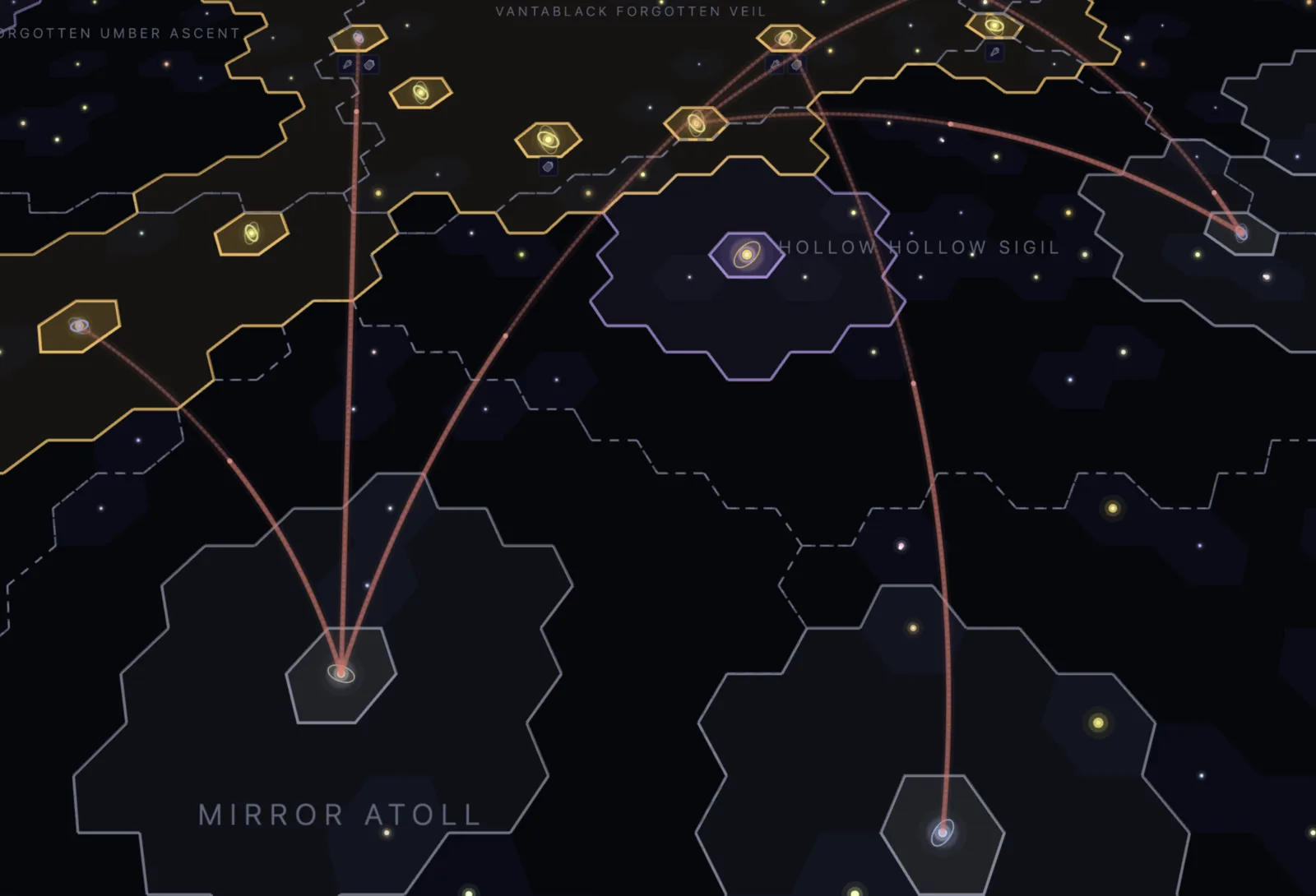 Two empires meeting at a contested border on the Old Light galaxy map