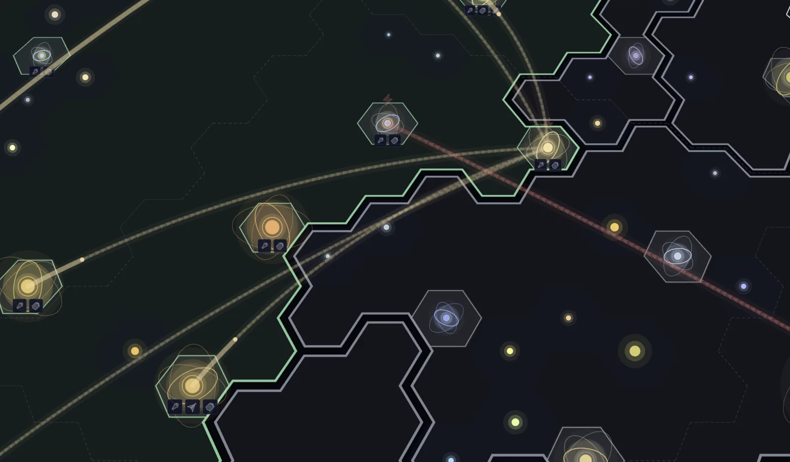 The Old Light galaxy map, empires and borders spread across a shared galaxy